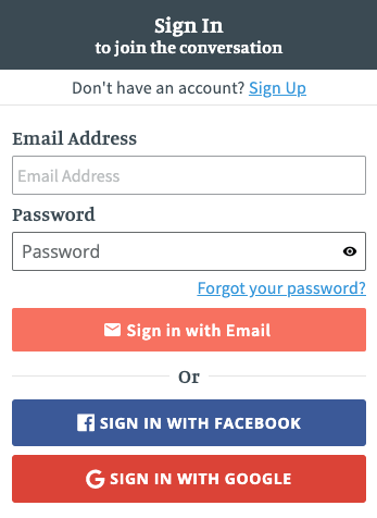A sign-in box