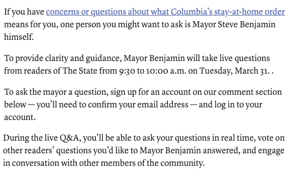 Text of an article introducing the mayoral q&a